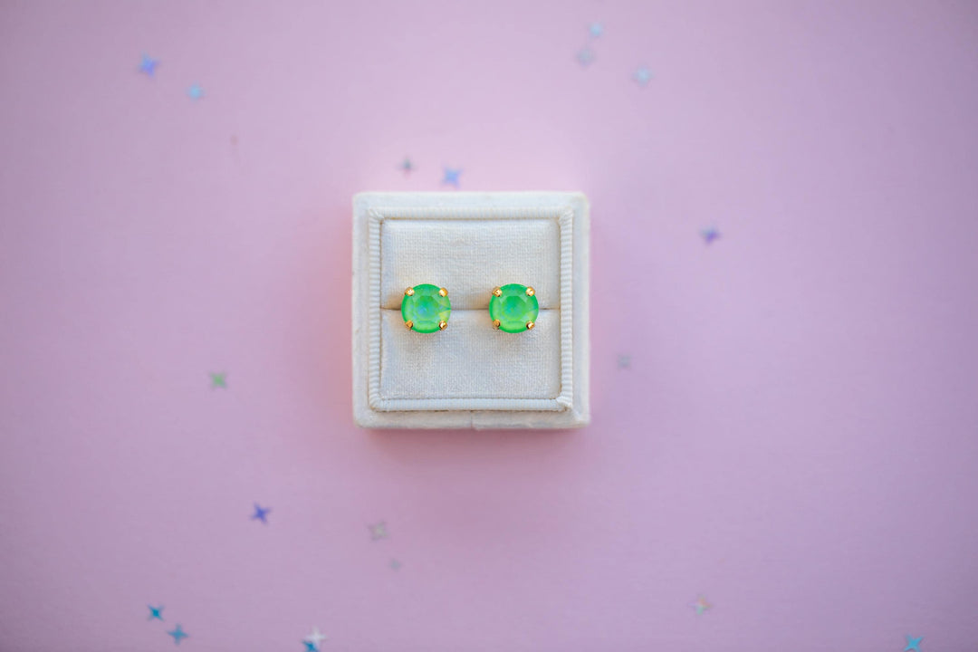 Shamrock Delite Stud or Leverback Drop Earrings - 8mm