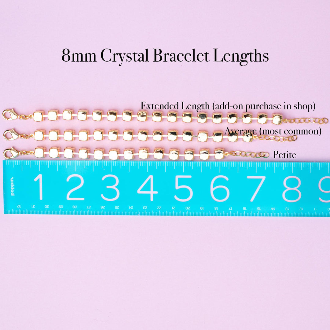 Transmission 8mm Crystal Bracelet - choose setting color and length