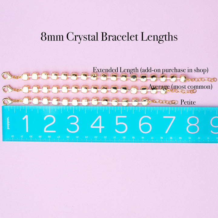 Transmission 8mm Crystal Bracelet - choose setting color and length