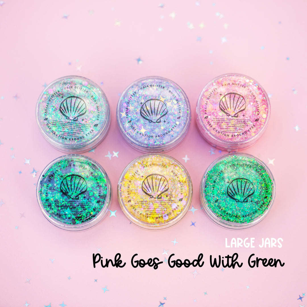 Glitter Creme: Pink Goes Good With Green Collection - set of 6 glitters