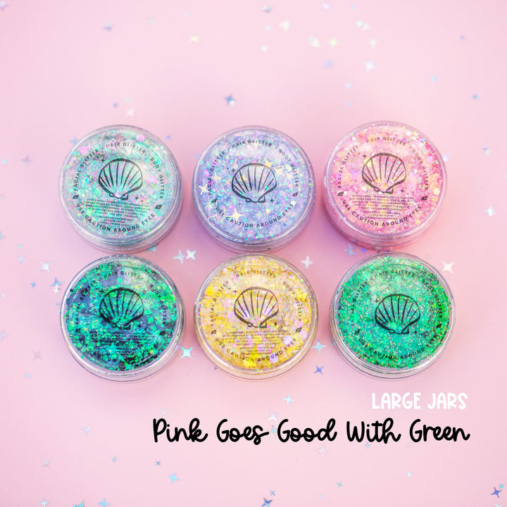 Glitter Creme: Pink Goes Good With Green Collection - set of 6 glitters