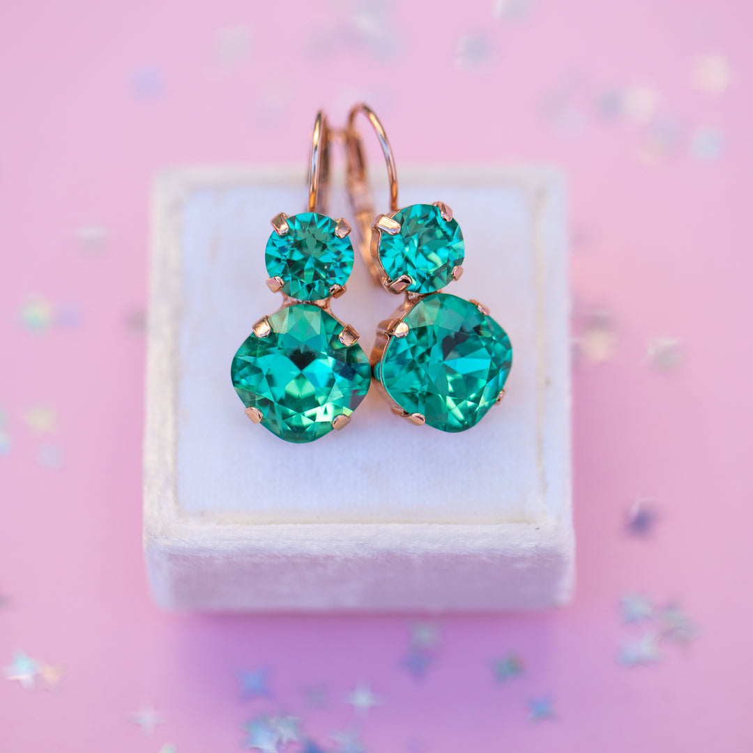 12/8mm Cushion Cut Earrings: Seaside