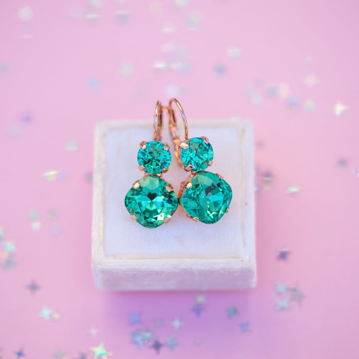 12/8mm Cushion Cut Earrings: Seaside