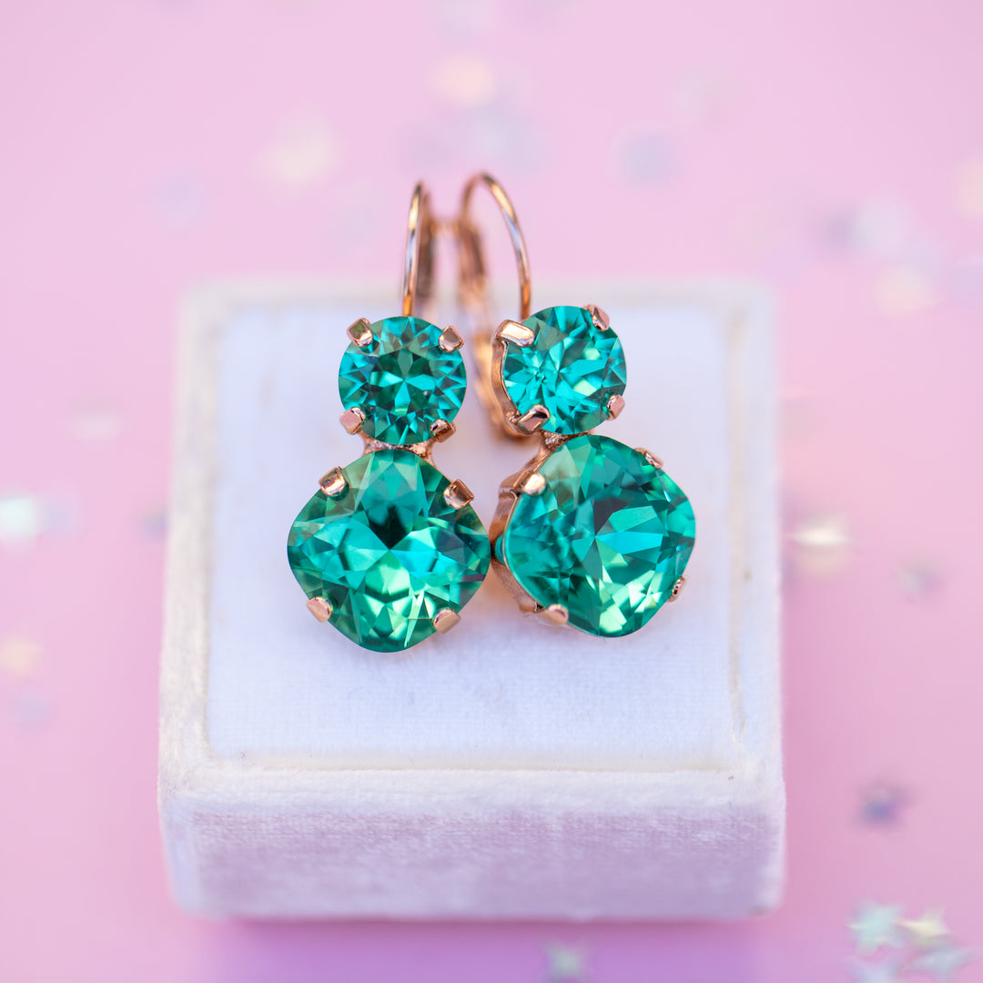12/8mm Cushion Cut Earrings: Seaside