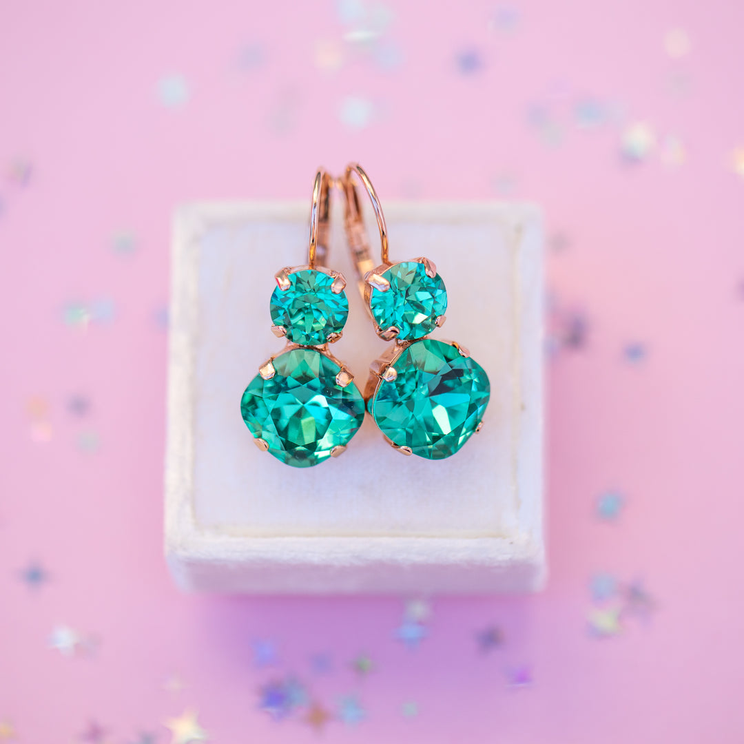 12/8mm Cushion Cut Earrings: Seaside
