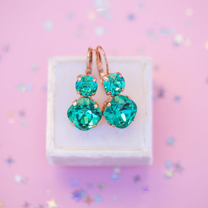 12/8mm Cushion Cut Earrings: Seaside