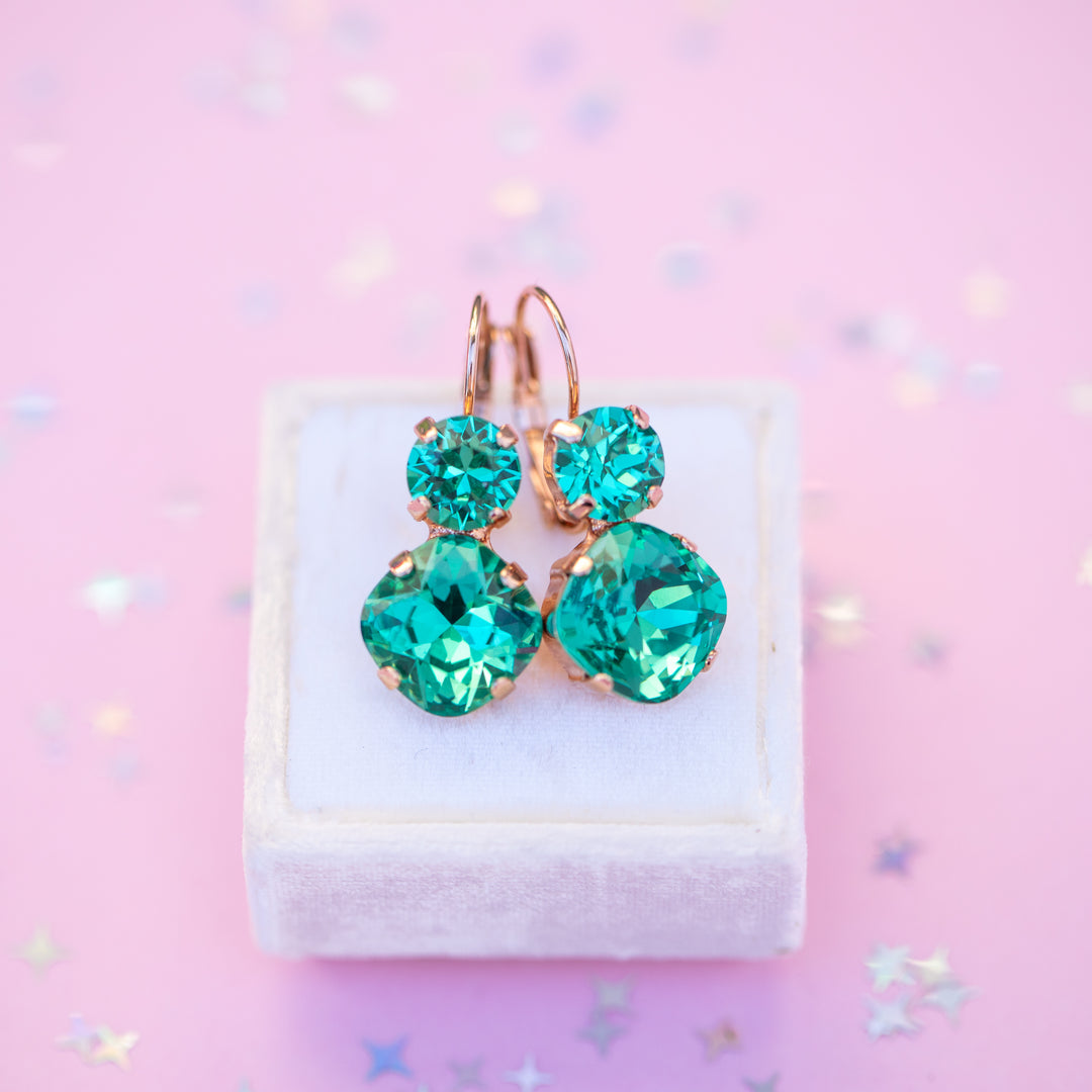 12/8mm Cushion Cut Earrings: Seaside
