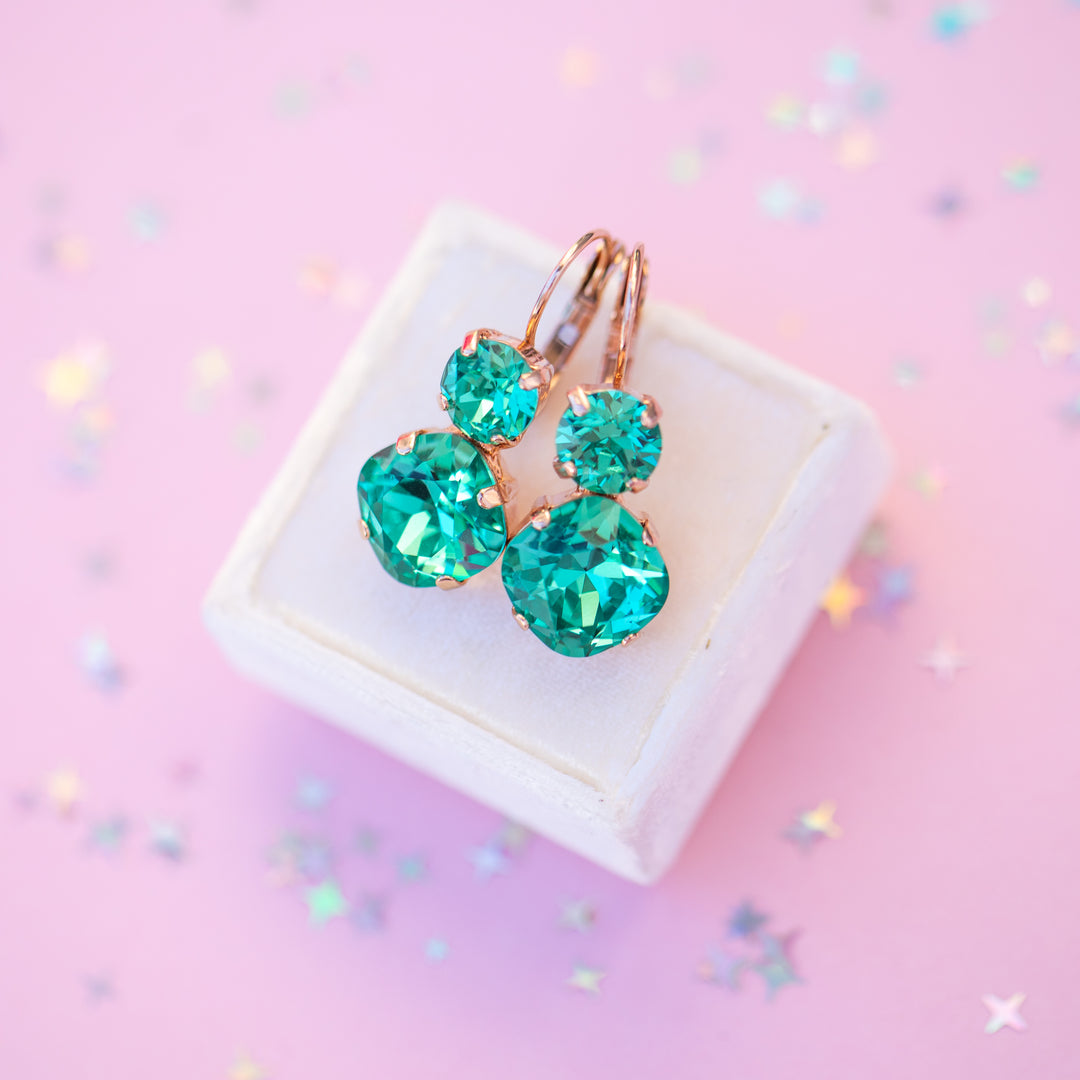 12/8mm Cushion Cut Earrings: Seaside
