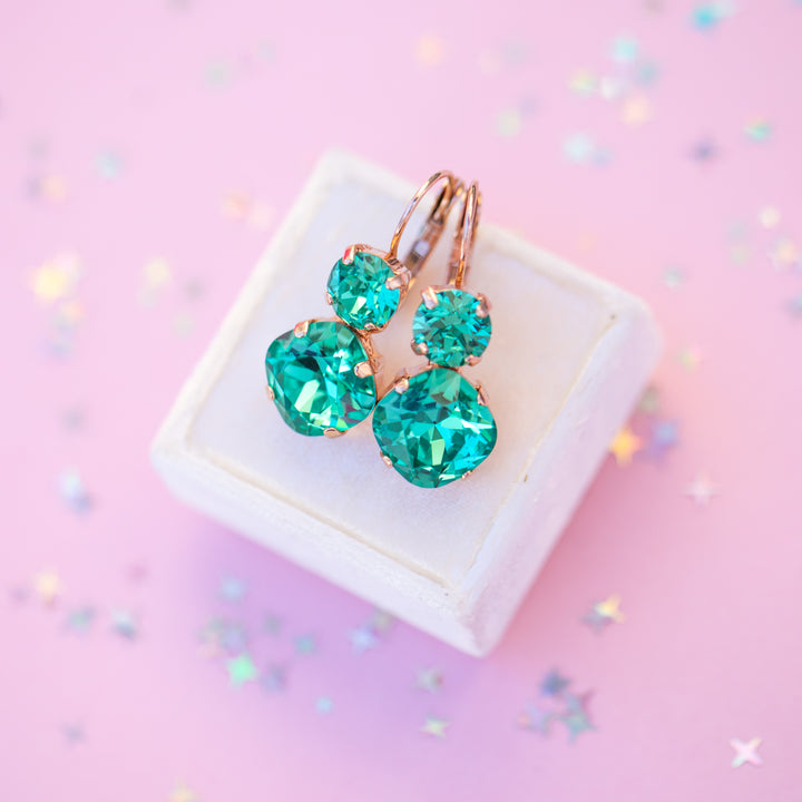 12/8mm Cushion Cut Earrings: Seaside