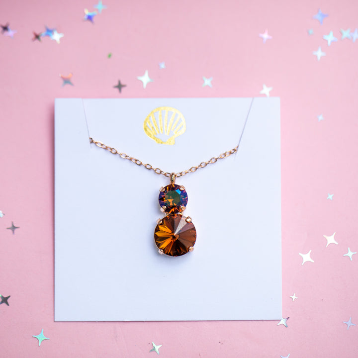 12mm/8mm Rivoli Necklace (Smoked Topaz / Verde)