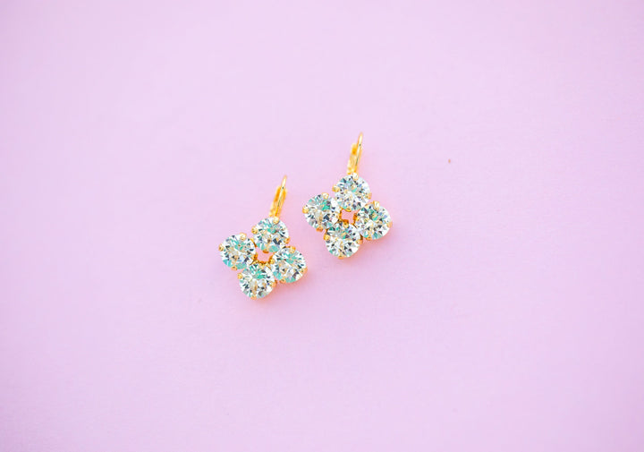 4 stone Clover 8mm Crystal Drops  - choose setting color