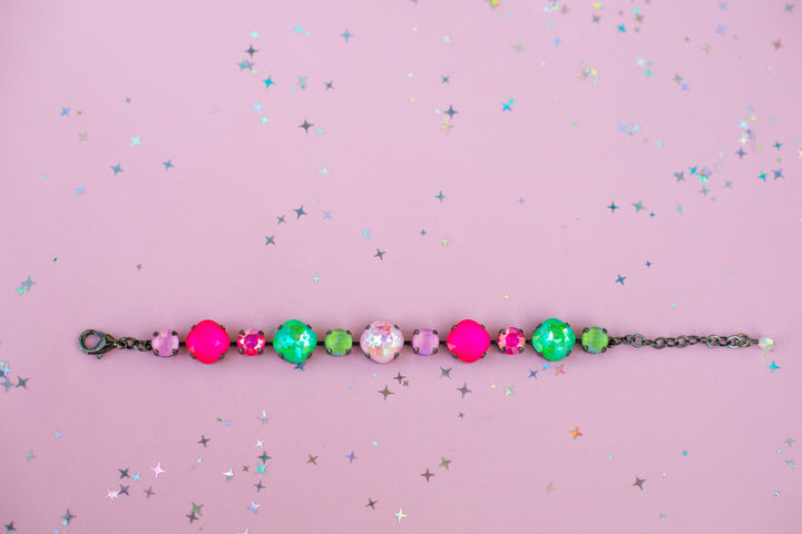 8/12mm Cushion Cut Crystal Bracelet: 2026 Pink Retreat PJ LOUNGE Exclusive