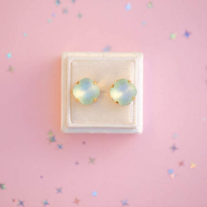 12mm Cushion Cut Earrings (Chrysolite Frost)