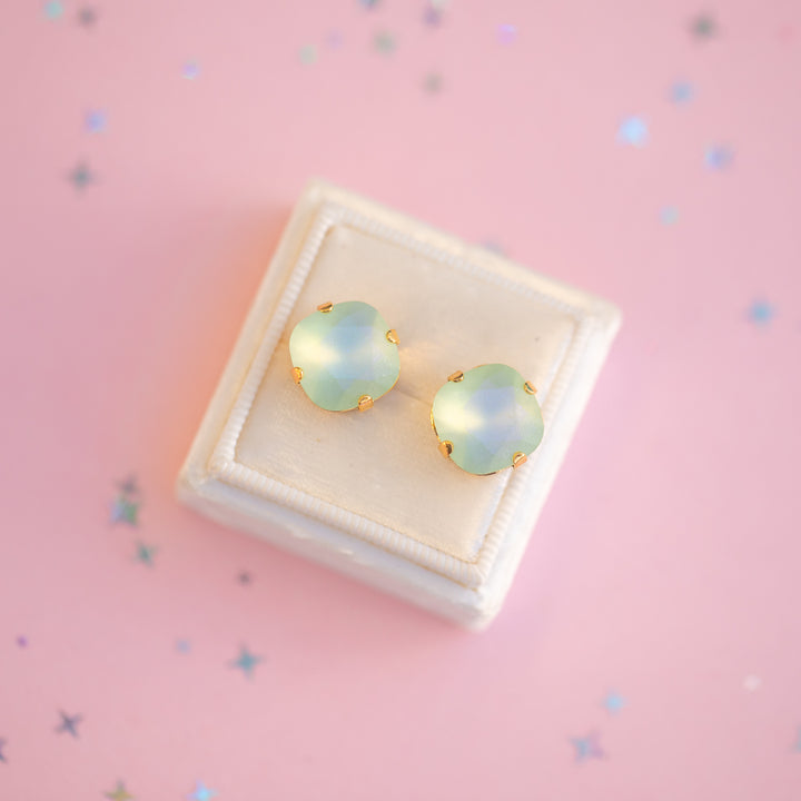 12mm Cushion Cut Earrings (Chrysolite Frost)