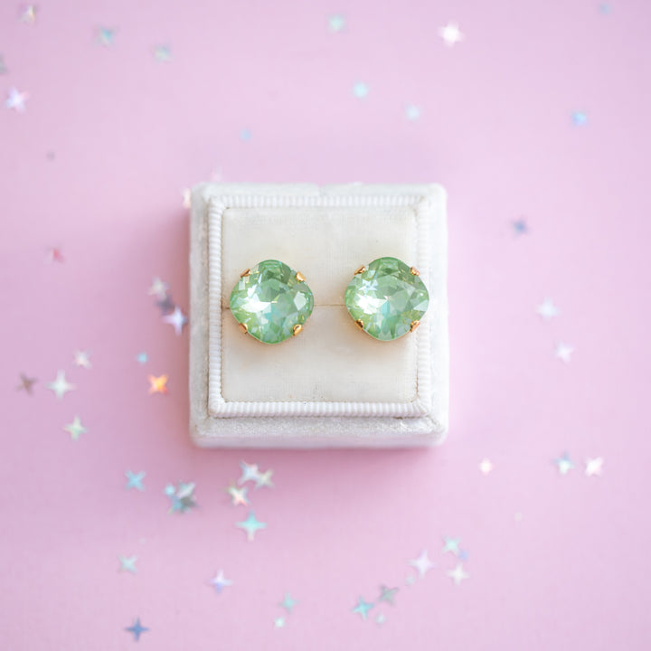 12mm Cushion Cut Earrings (Meadow Twinkle)