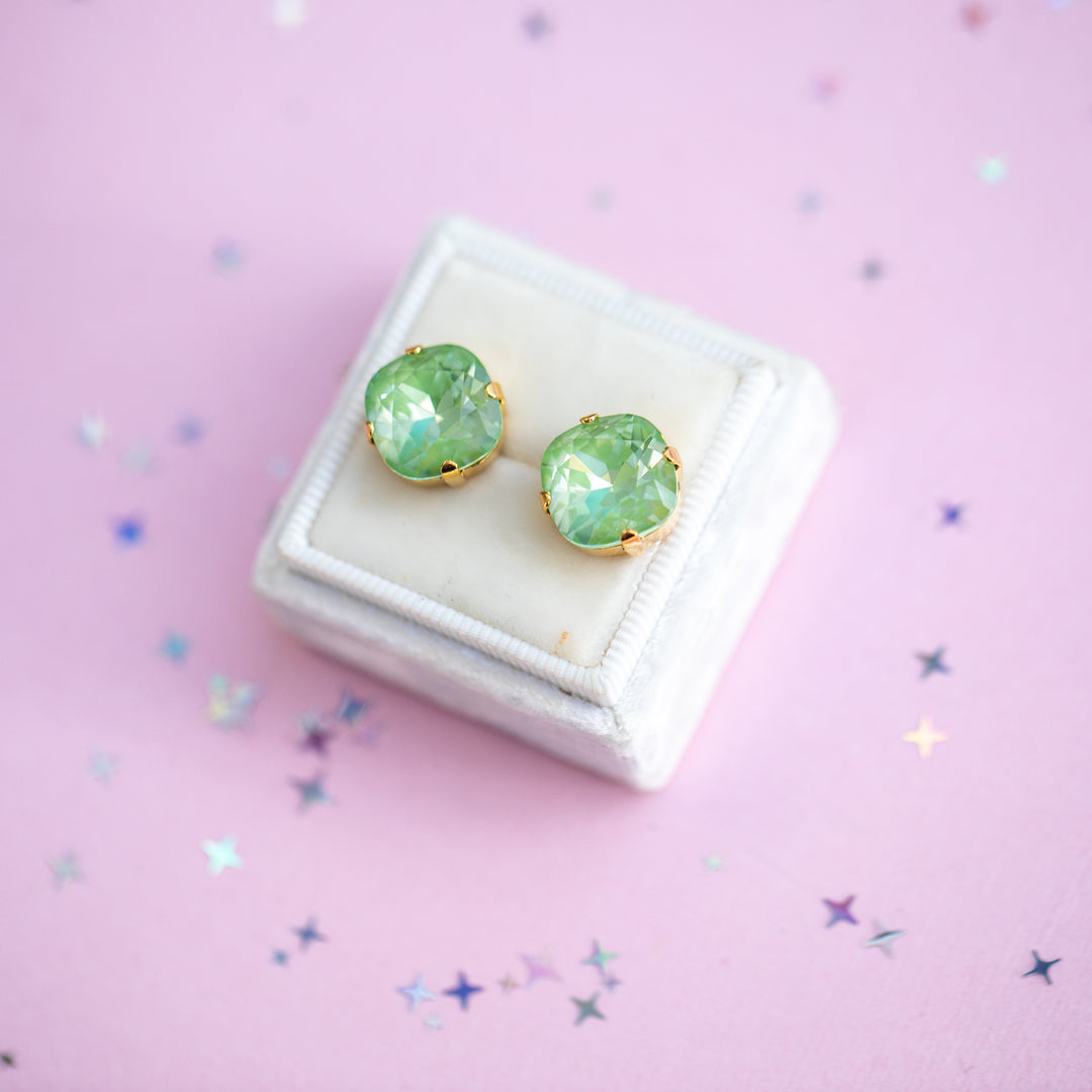 12mm Cushion Cut Earrings (Meadow Twinkle)