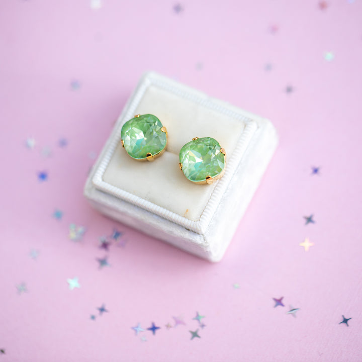 12mm Cushion Cut Earrings (Meadow Twinkle)