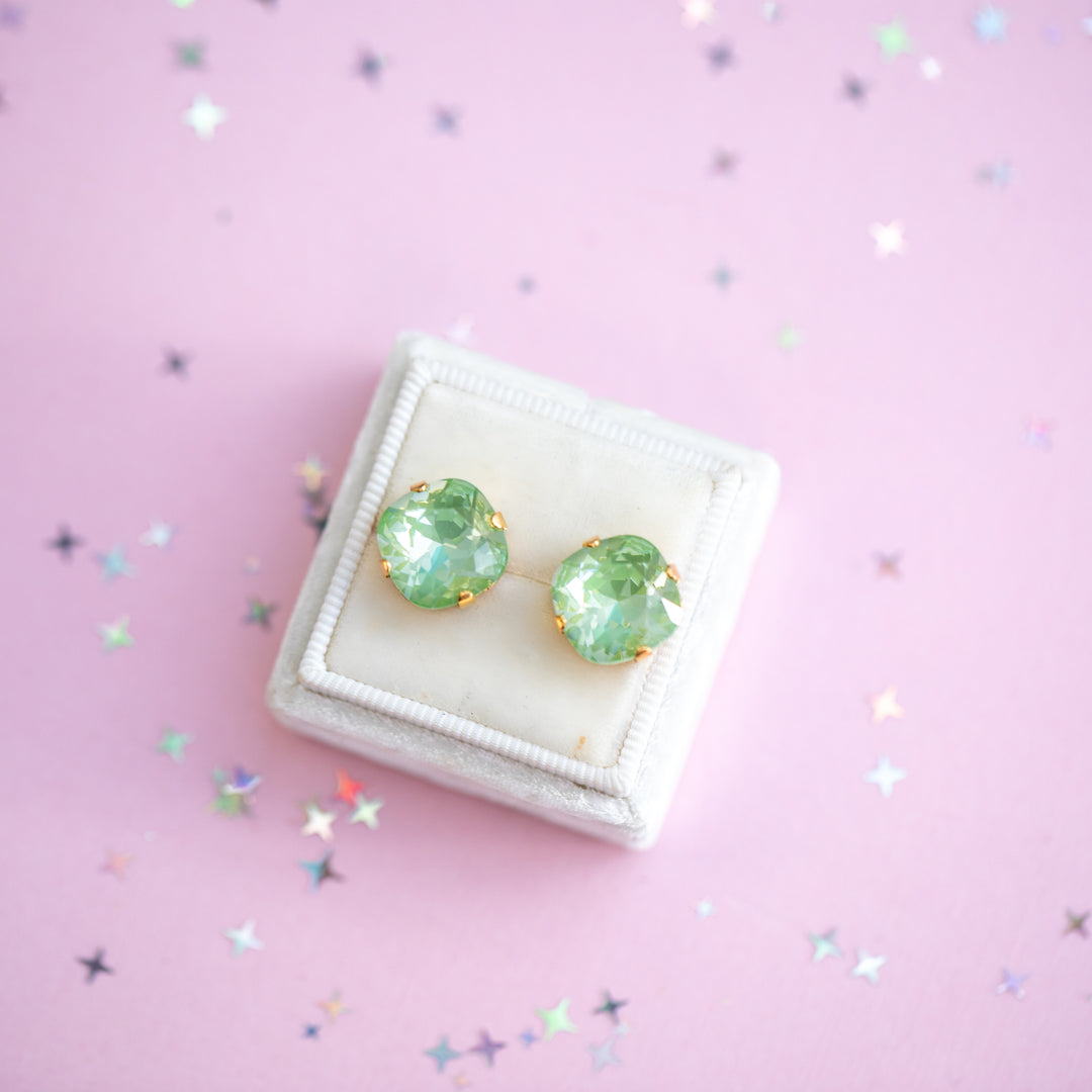 12mm Cushion Cut Earrings (Meadow Twinkle)