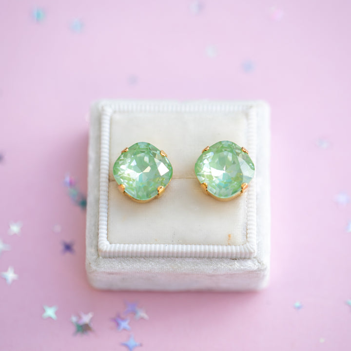 12mm Cushion Cut Earrings (Meadow Twinkle)
