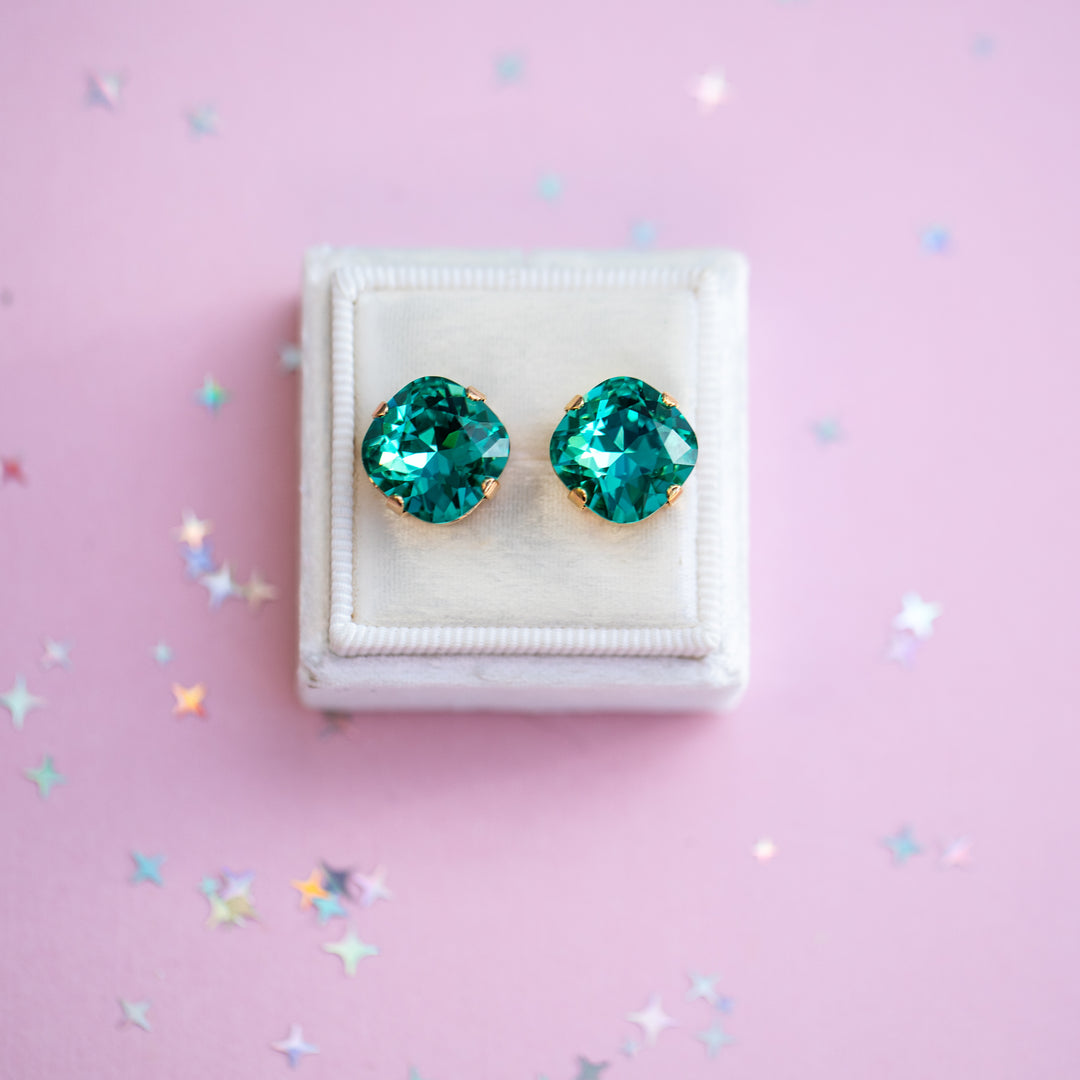 12mm Cushion Cut Earrings (Seaside)
