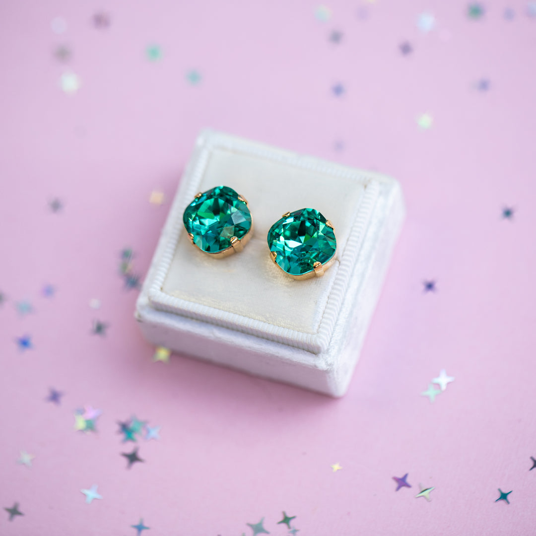 12mm Cushion Cut Earrings (Seaside)