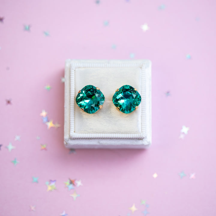 12mm Cushion Cut Earrings (Seaside)