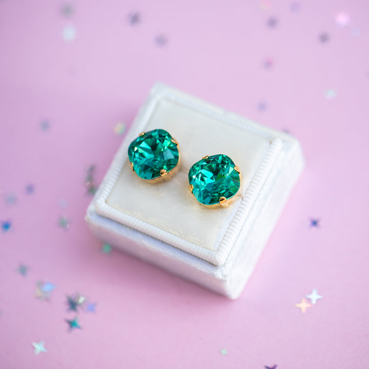 12mm Cushion Cut Earrings (Seaside)