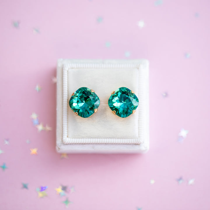 12mm Cushion Cut Earrings (Seaside)