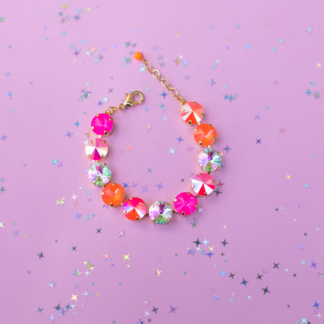 12mm Rivoli Crystal Bracelet: Paradise Punch