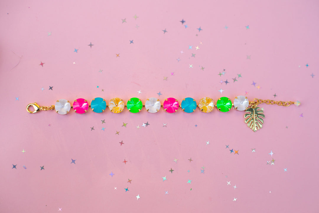 12mm Rivoli Crystal Bracelet: Tropical Kaleidoscope