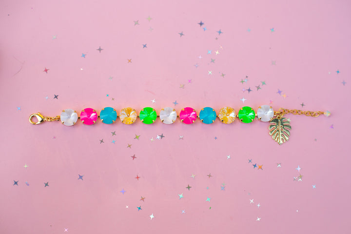 12mm Rivoli Crystal Bracelet: Tropical Kaleidoscope
