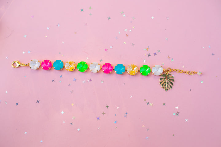 12mm Rivoli Crystal Bracelet: Tropical Kaleidoscope