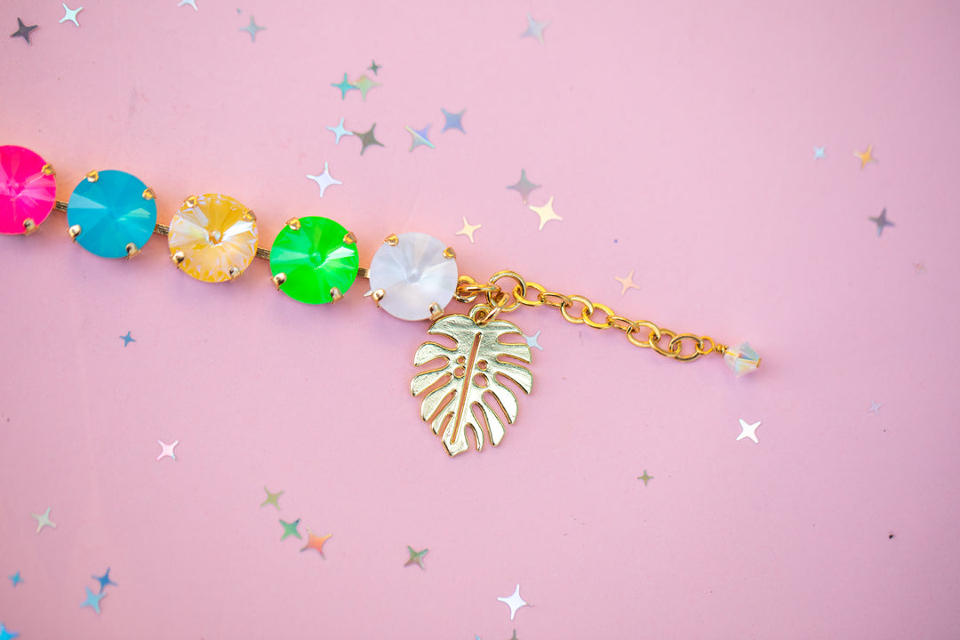 12mm Rivoli Crystal Bracelet: Tropical Kaleidoscope