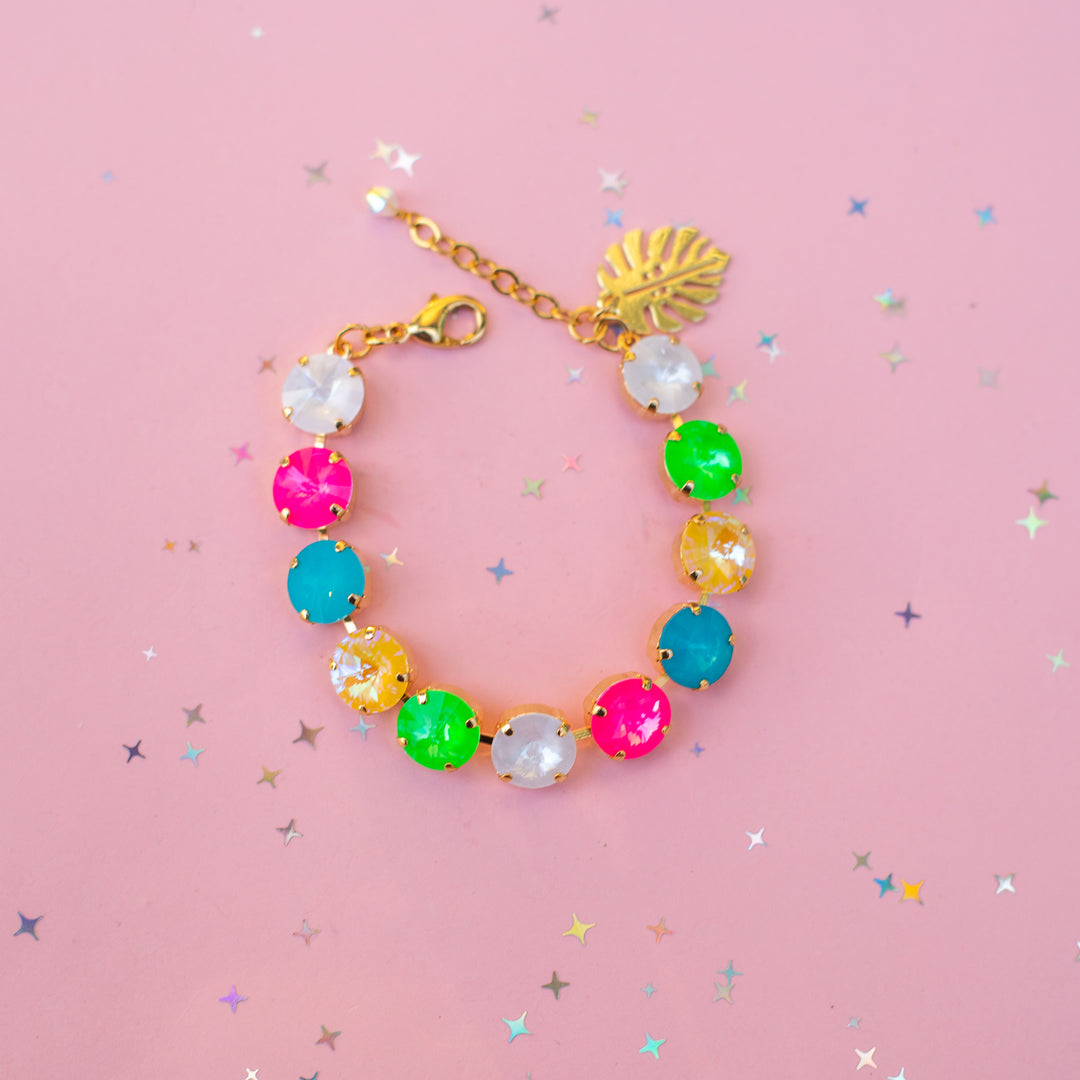 12mm Rivoli Crystal Bracelet: Tropical Kaleidoscope