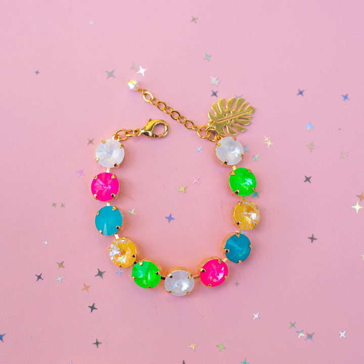 12mm Rivoli Crystal Bracelet: Tropical Kaleidoscope