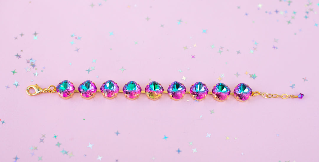12mm Cushion Cut Crystal Bracelet: 2026 Pink Retreat PJ LOUNGE Exclusive (Pink Prism)