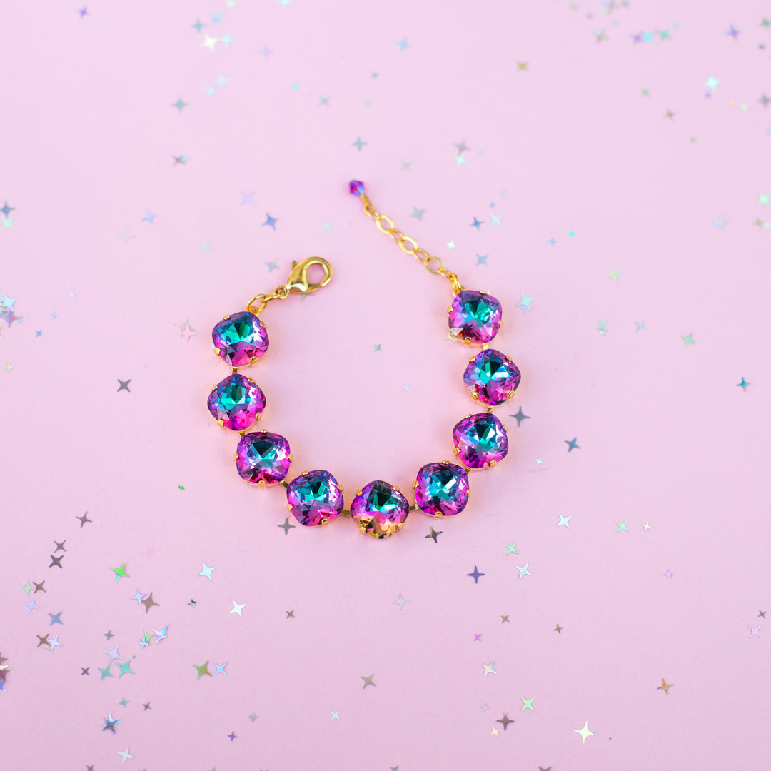 12mm Cushion Cut Crystal Bracelet: 2026 Pink Retreat PJ LOUNGE Exclusive (Pink Prism)