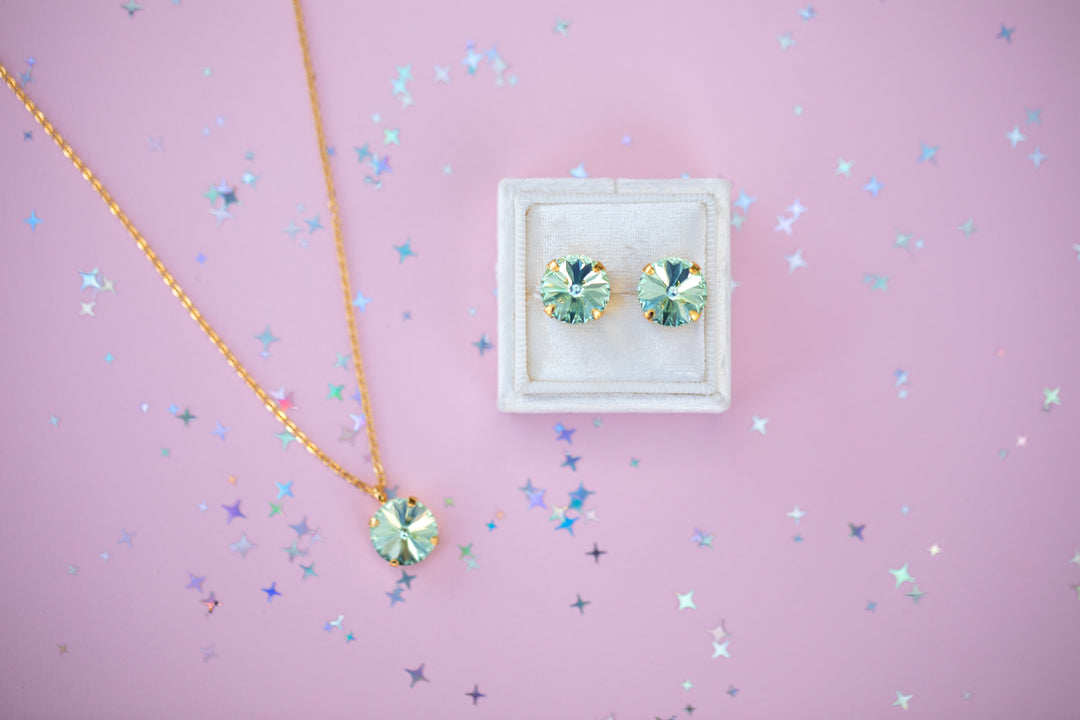 12mm Rivoli Necklace - Chrysolite -select color setting