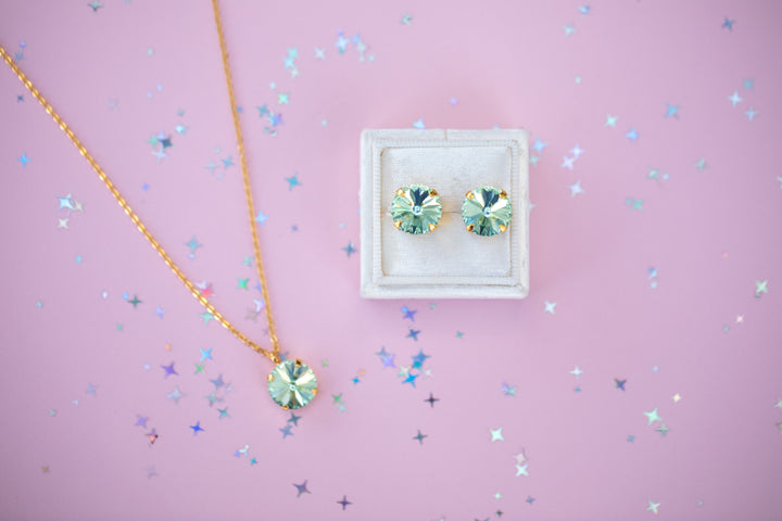 12mm Rivoli Necklace - Chrysolite -select color setting