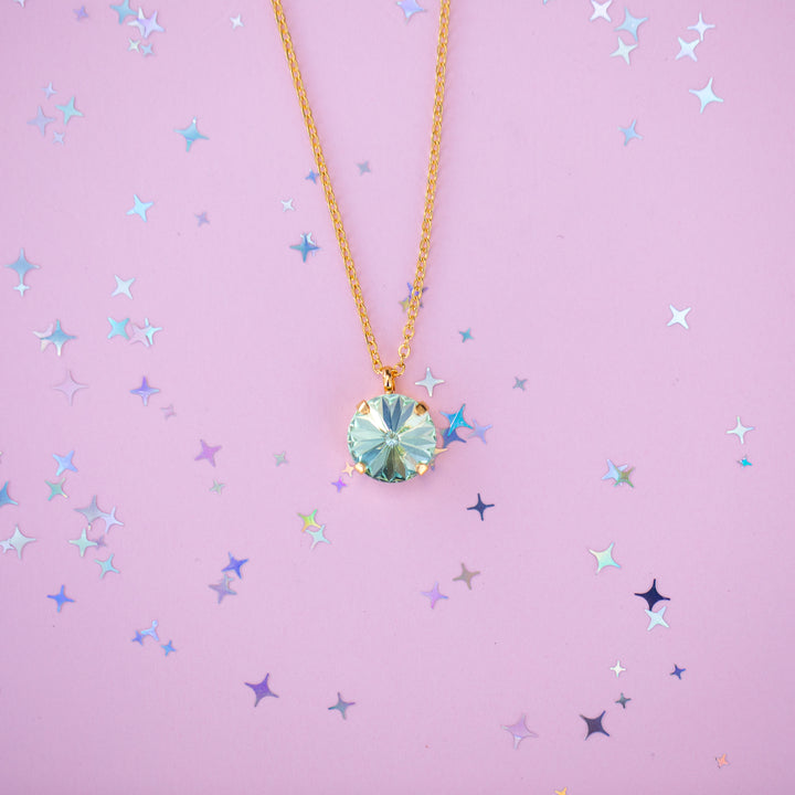 12mm Rivoli Necklace - Chrysolite -select color setting