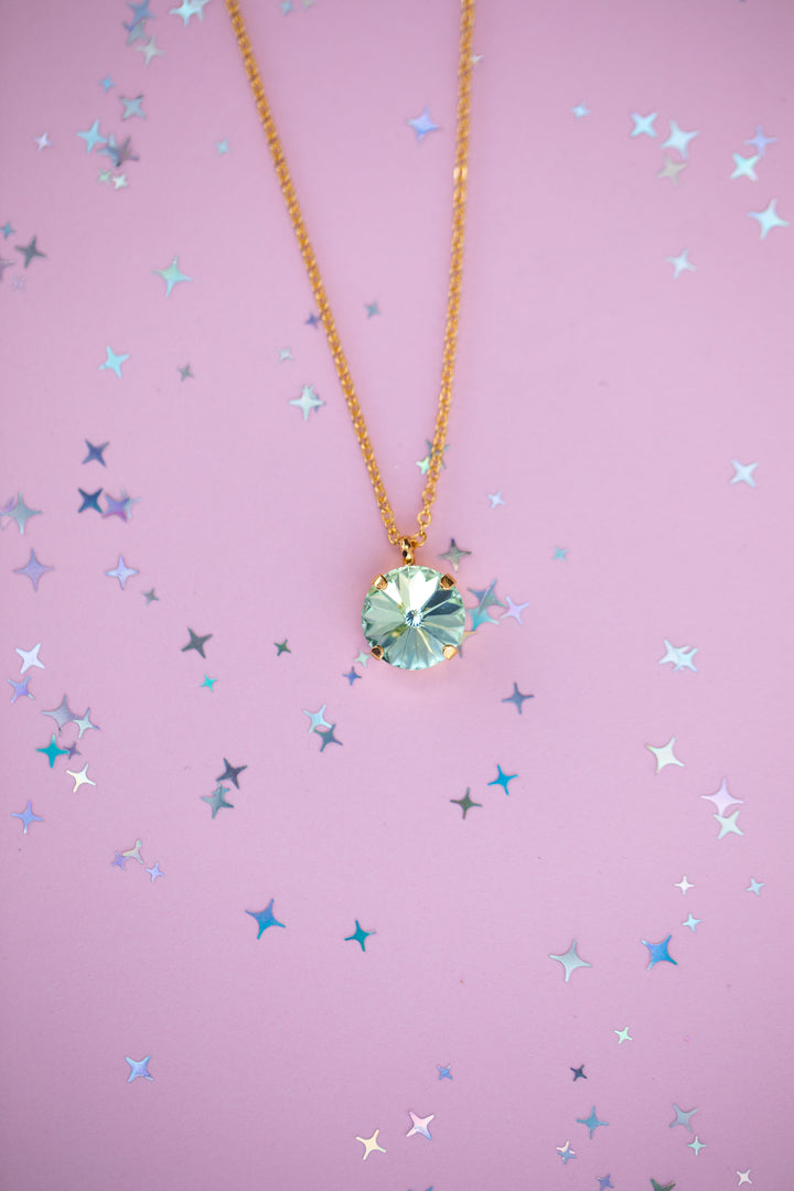 12mm Rivoli Necklace - Chrysolite -select color setting