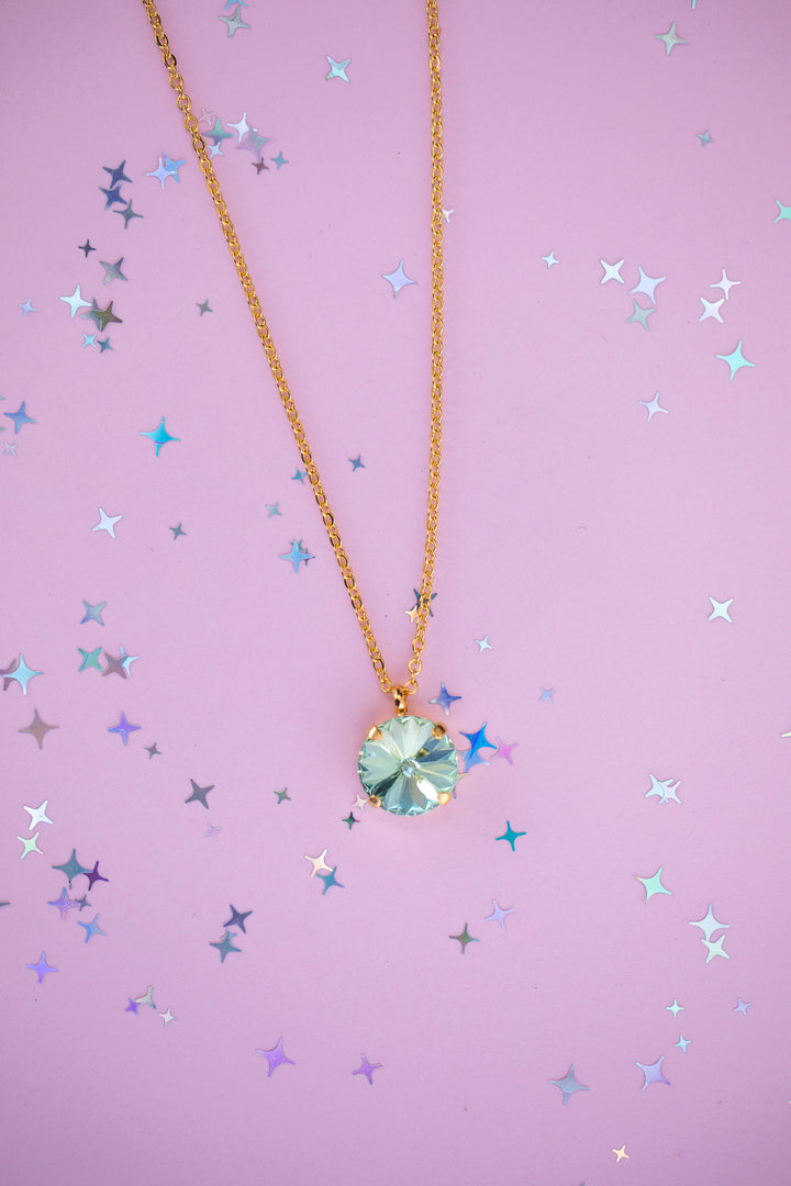 12mm Rivoli Necklace - Chrysolite -select color setting