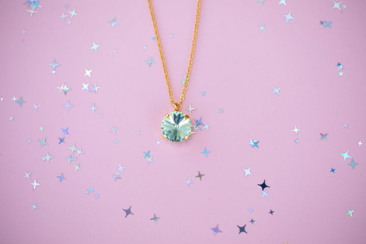 12mm Rivoli Necklace - Chrysolite -select color setting