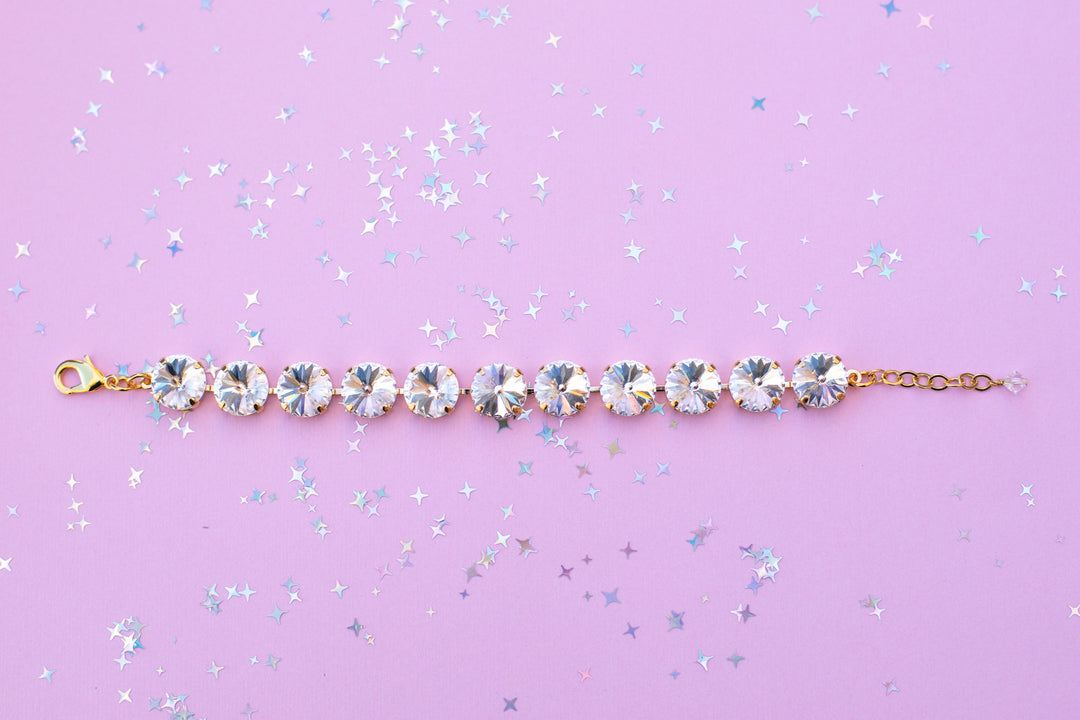 12mm Rivoli Crystal Bracelet: Crystal