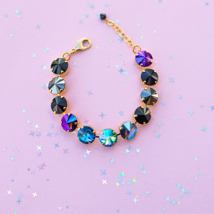 12mm Rivoli Crystal Bracelet: Moonlit Teal