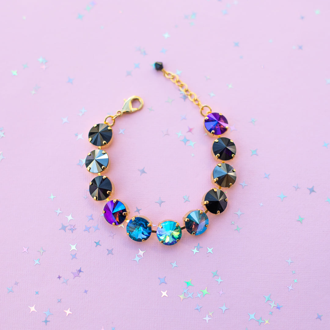 12mm Rivoli Crystal Bracelet: Moonlit Teal
