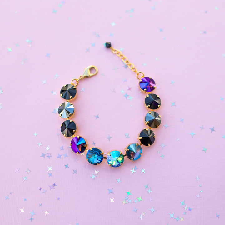 12mm Rivoli Crystal Bracelet: Moonlit Teal
