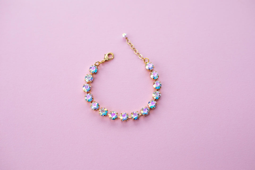 Transmission 8mm Crystal Bracelet - choose setting color and length