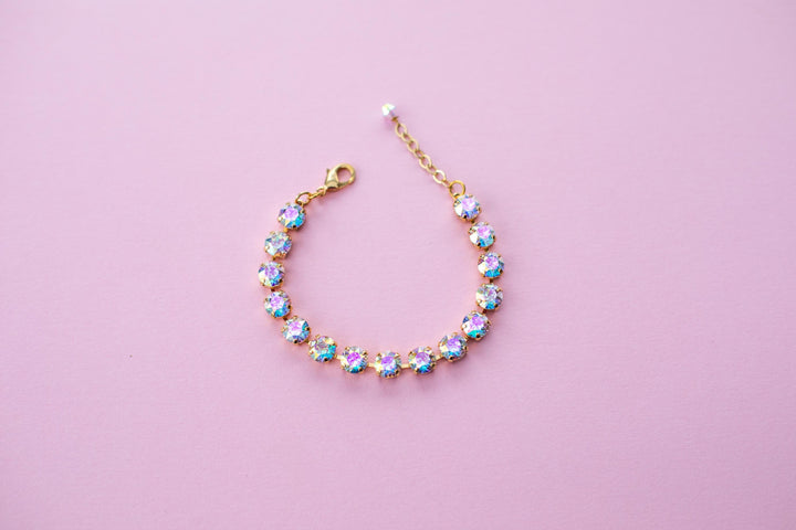 Transmission 8mm Crystal Bracelet - choose setting color and length