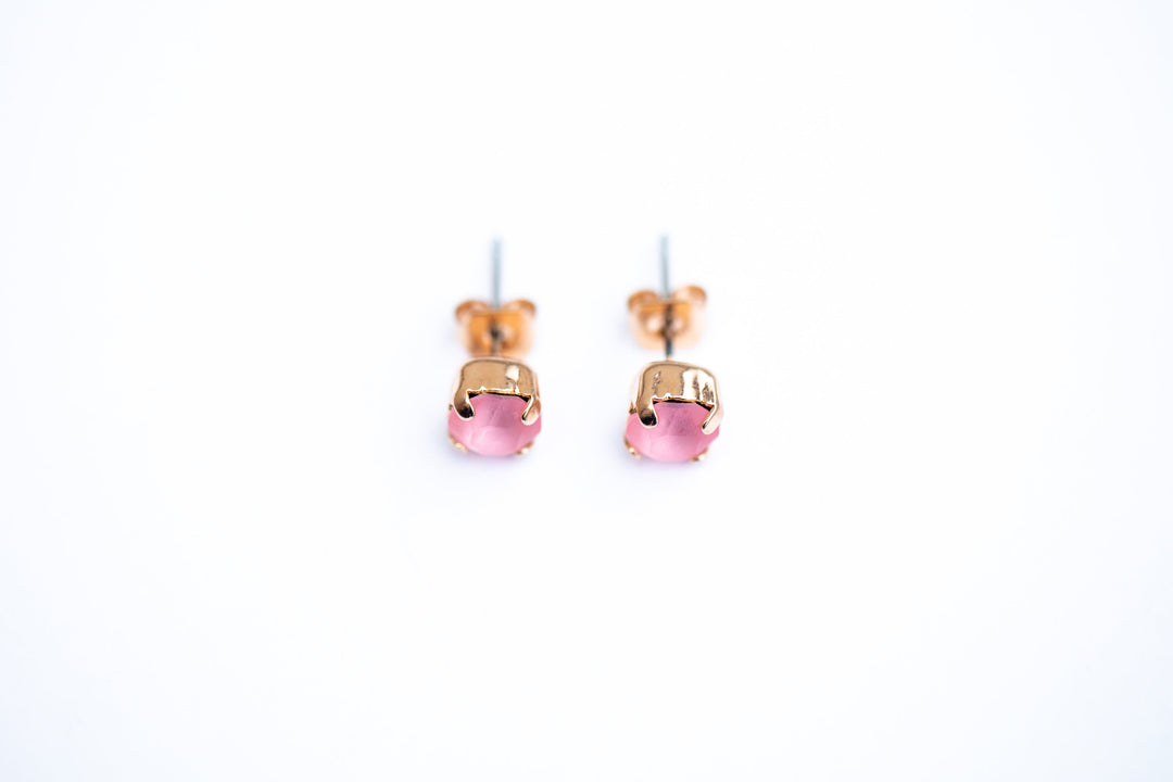 Light Rose Matte Earrings - 6mm OR 8mm